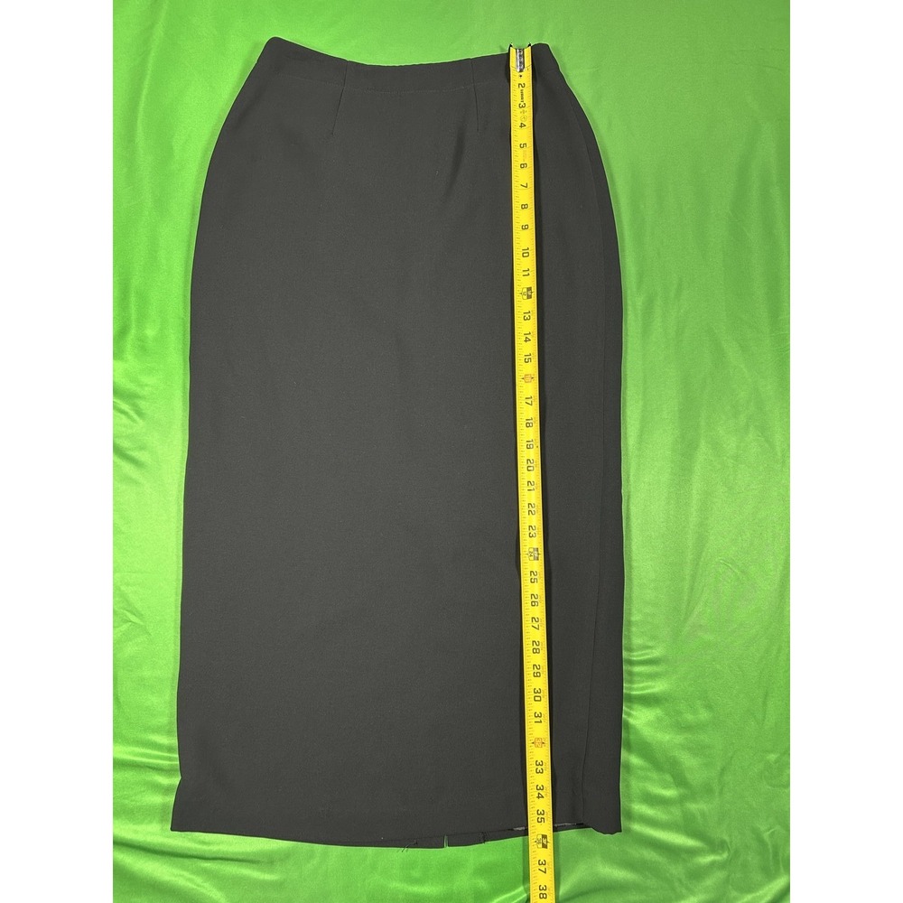 Vintage Scott Taylor Black Maxi Pencil Skirt Size 6 High Waisted Lined